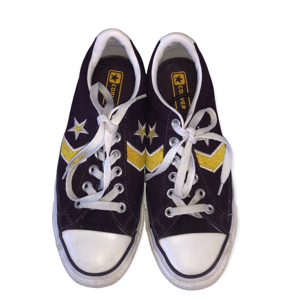 Converse Purple Yellow Sneakers Trainers-117562-Womens 6 Mens 8 RARE